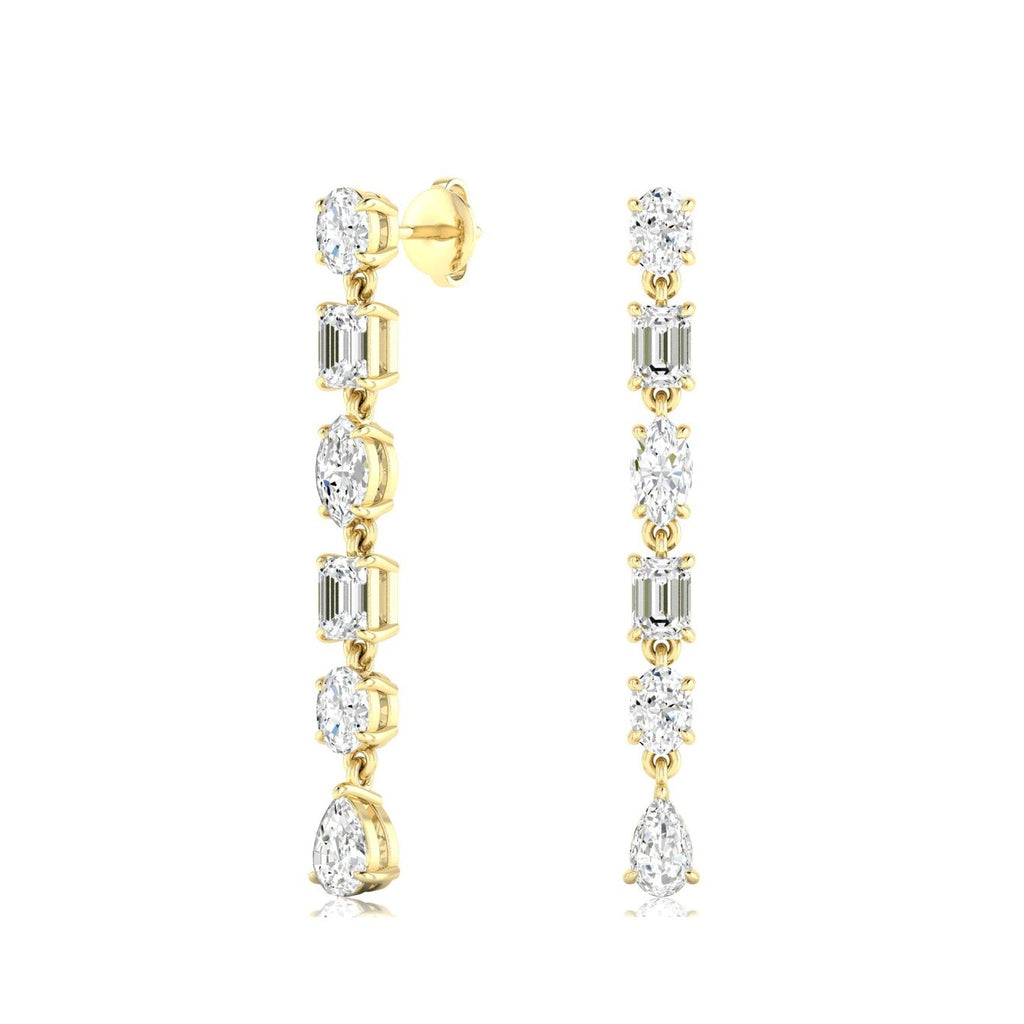 Multi Shape Diamond Drop Earrings