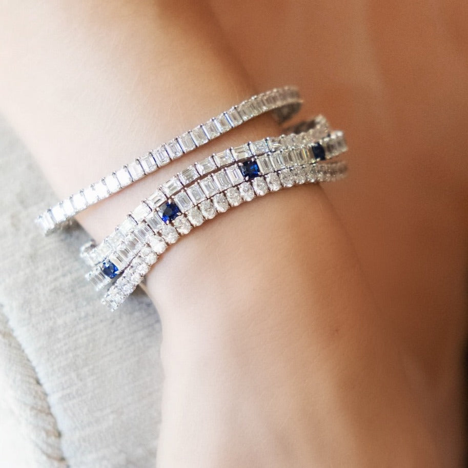 Emerald Cut Diamond Tennis Bracelet