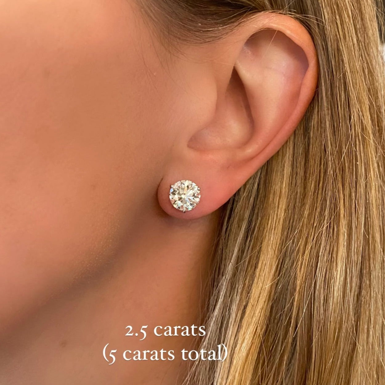 Carat Diamond On Ear Diamond Stud Earrings – Miss Diamond Ring