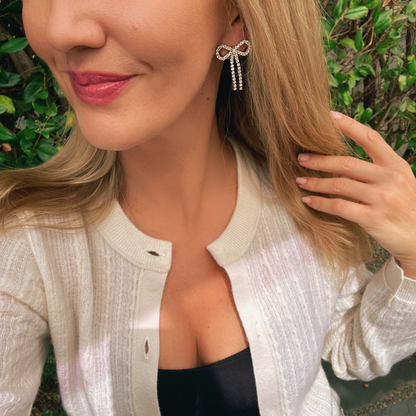 Diamond Bow Earrings