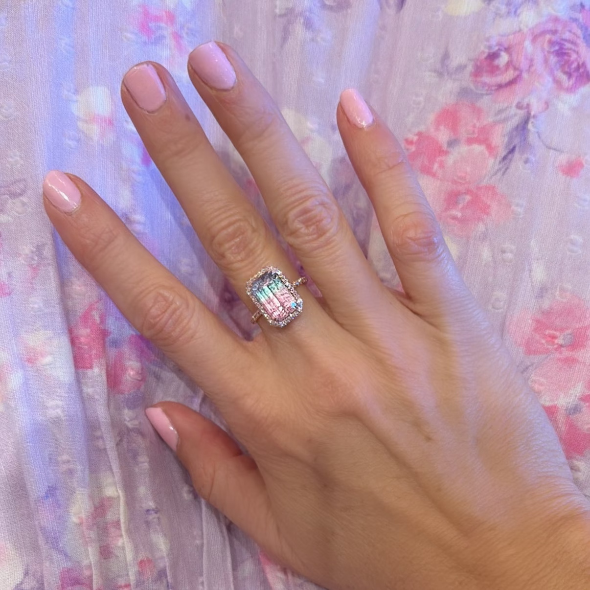 5.3 Carat Heaven on Earth Tourmaline Pink Diamond Unicorn Ring