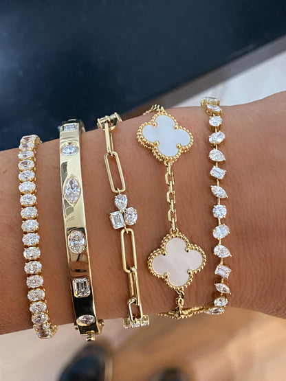 Love All Mixed Shape Diamond Tennis Bracelet
