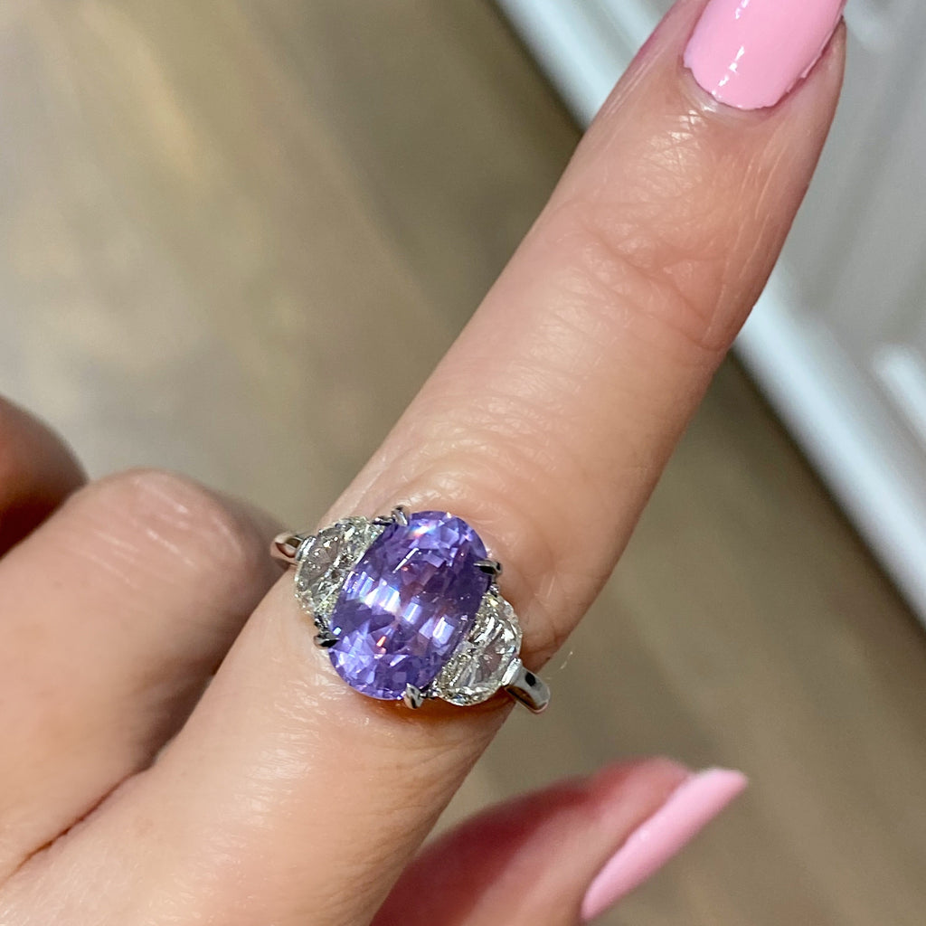 6.5 carat Lavender Diamond Spinel Ring