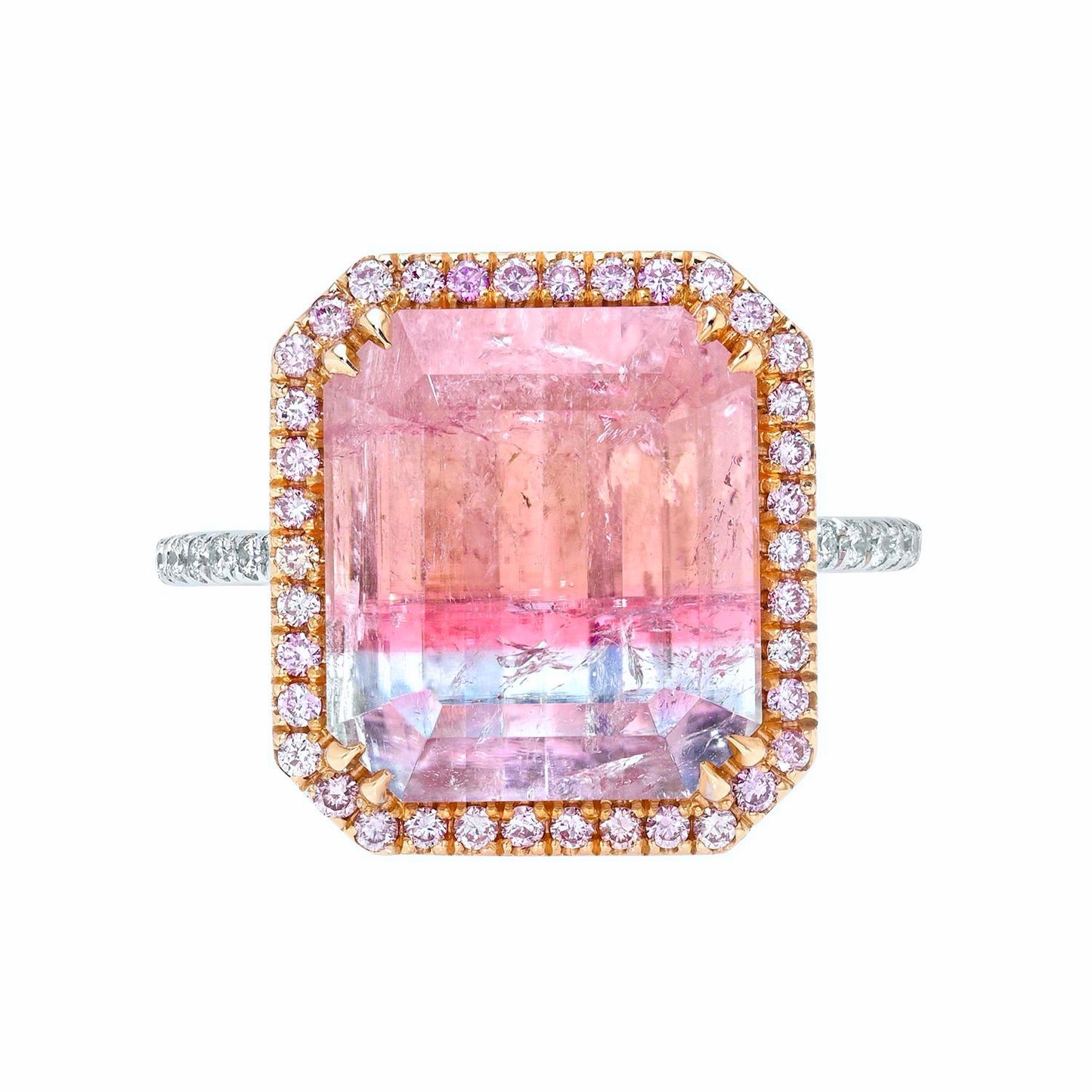 8.6 Carat Elara Bloom Tourmaline Pink Diamond Unicorn Ring
