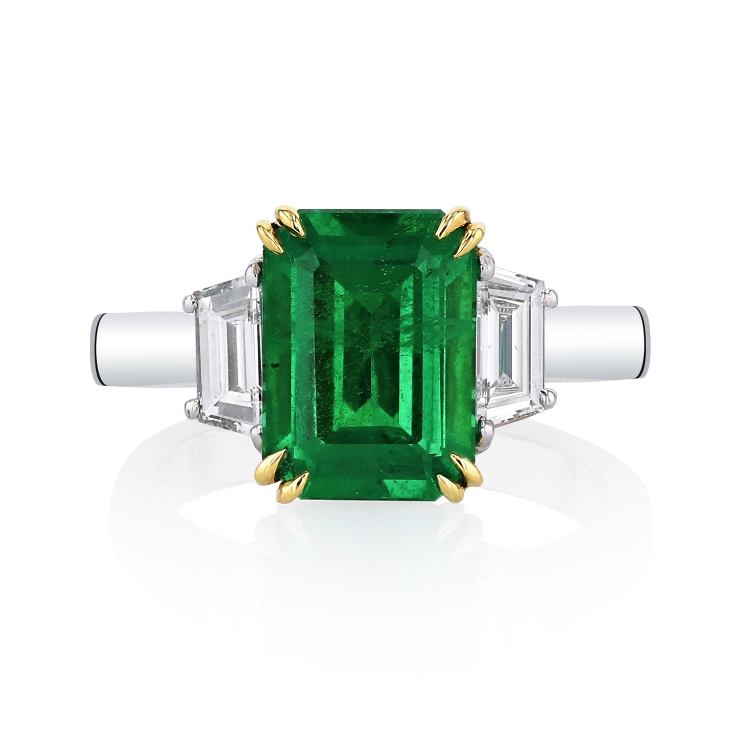 3.2 Carat Emerald Cut Zambian Emerald Ring