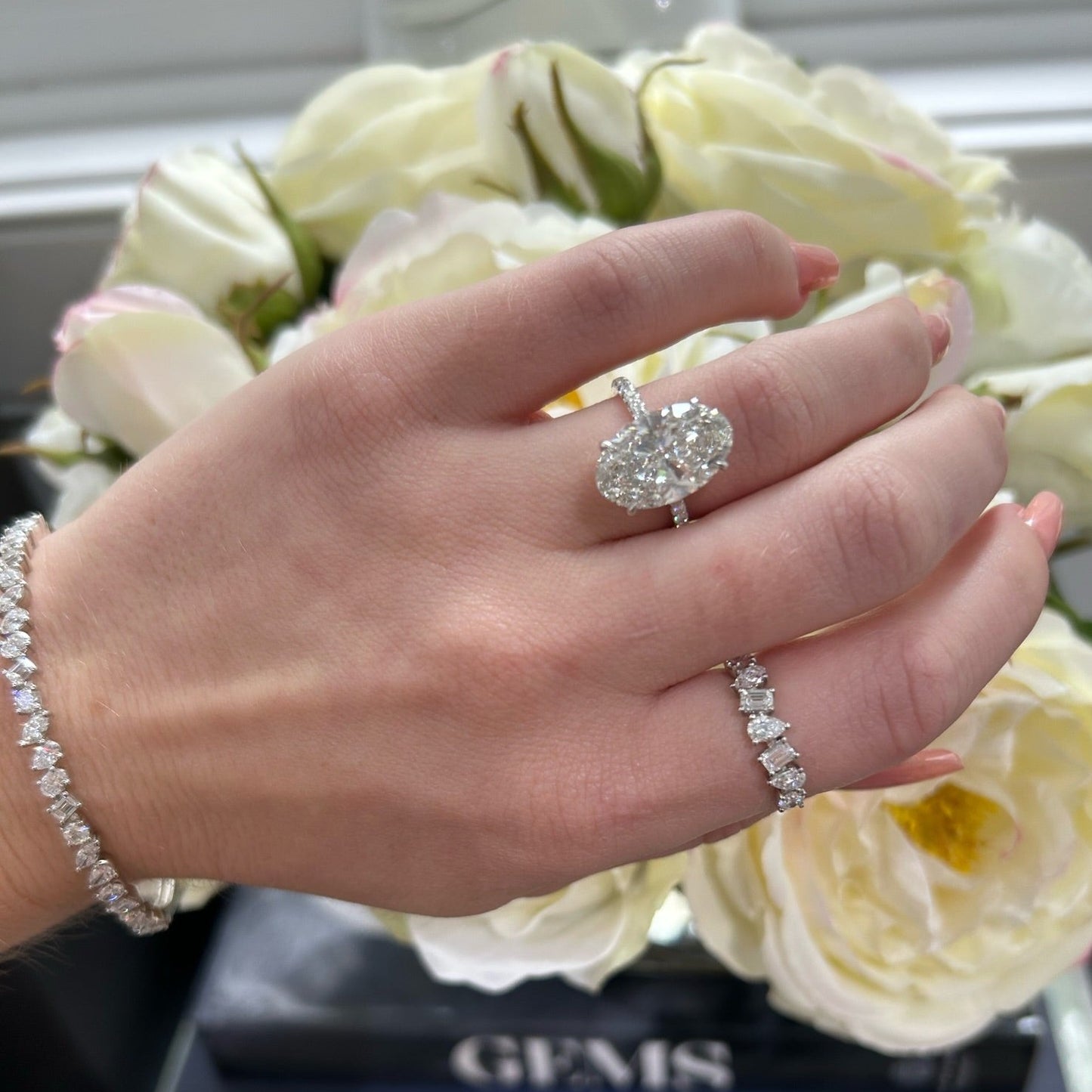 Oval Brilliant 3D Pave Engagement Ring
