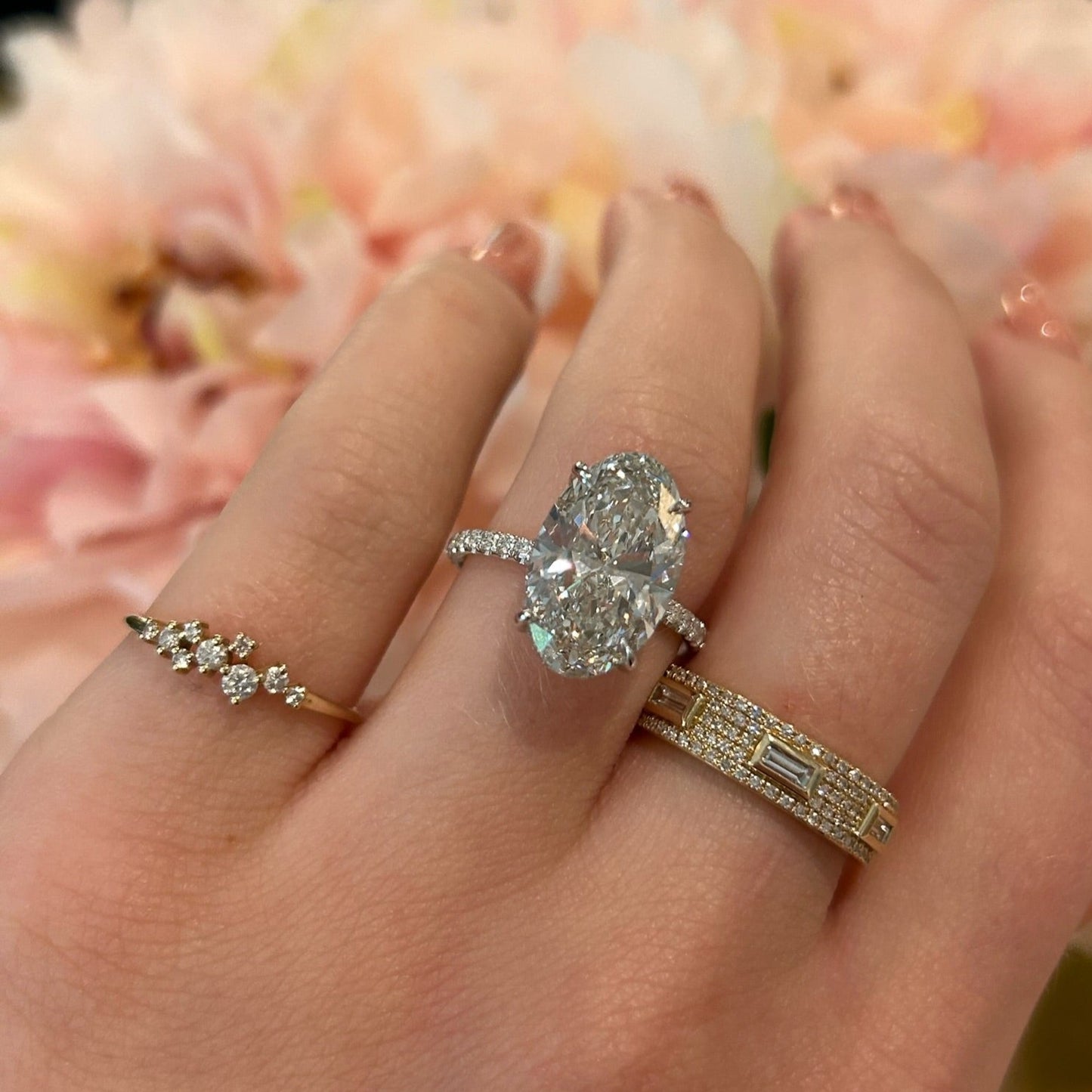 Oval Brilliant 3D Pave Engagement Ring
