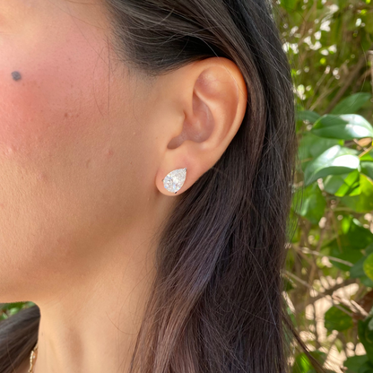 Pear Diamond Stud Earrings