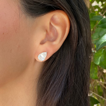 Pear Diamond Stud Earrings
