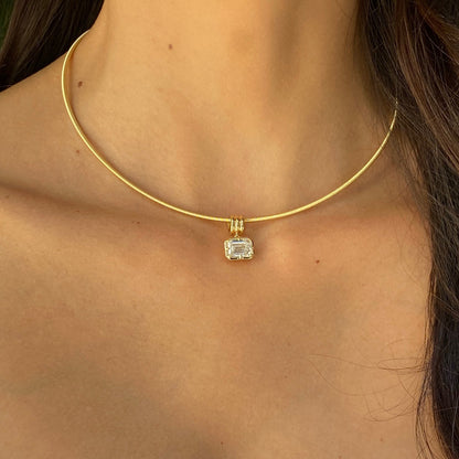 Aura Emerald Slide Diamond Pendant