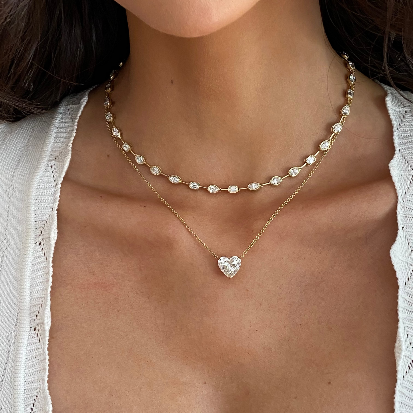 Diamond Heart Pendant Necklace