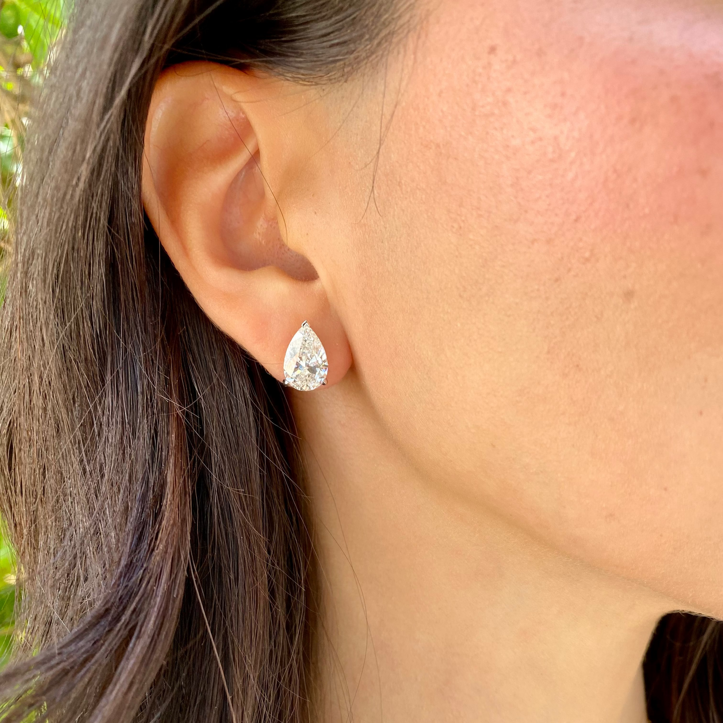 Pear Diamond Stud Earrings