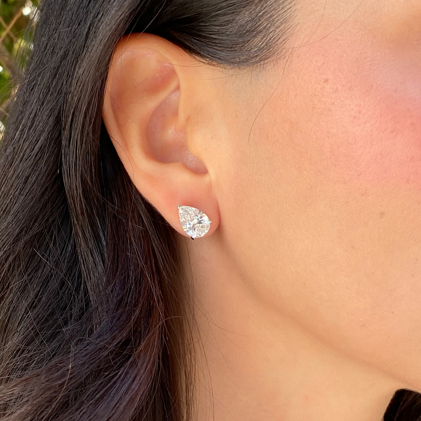 Pear Diamond Stud Earrings