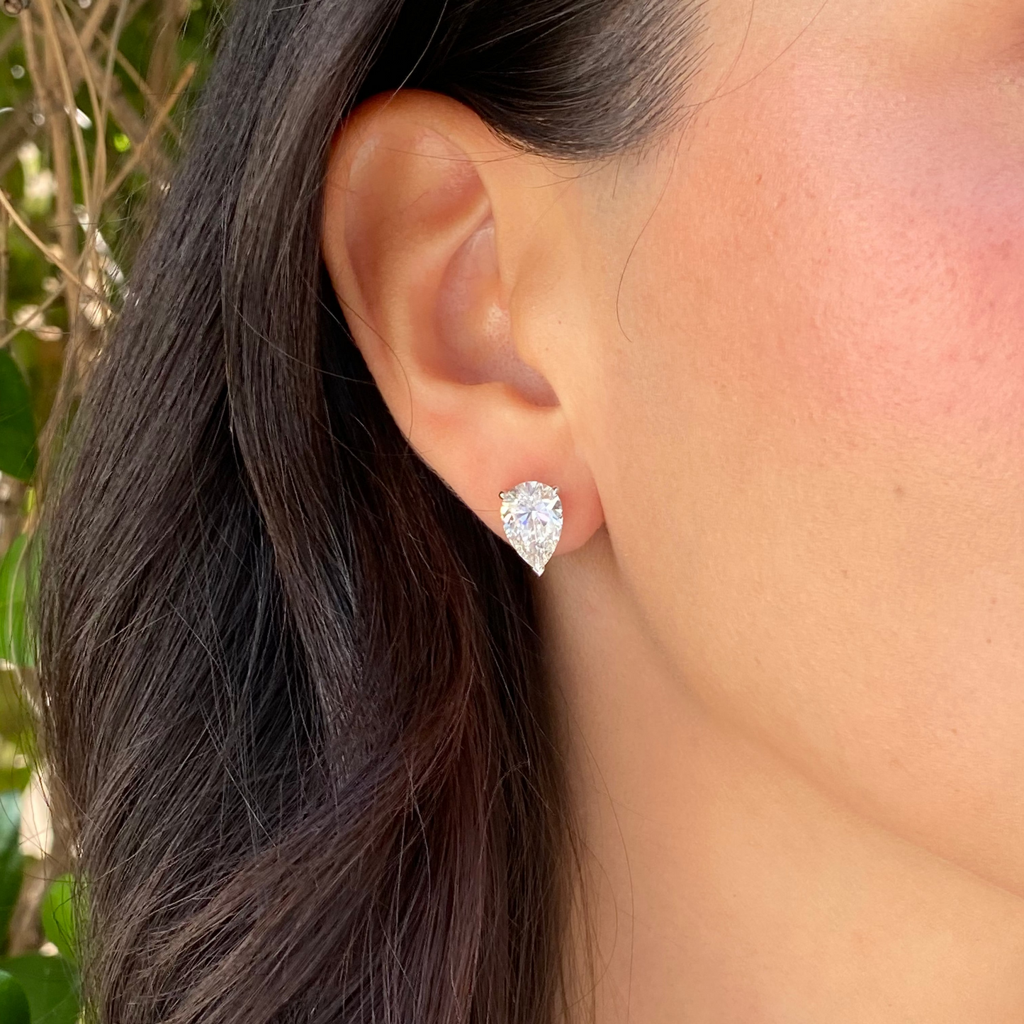 Pear Diamond Stud Earrings