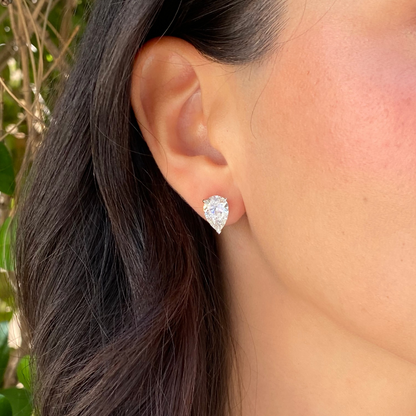 Pear Diamond Stud Earrings