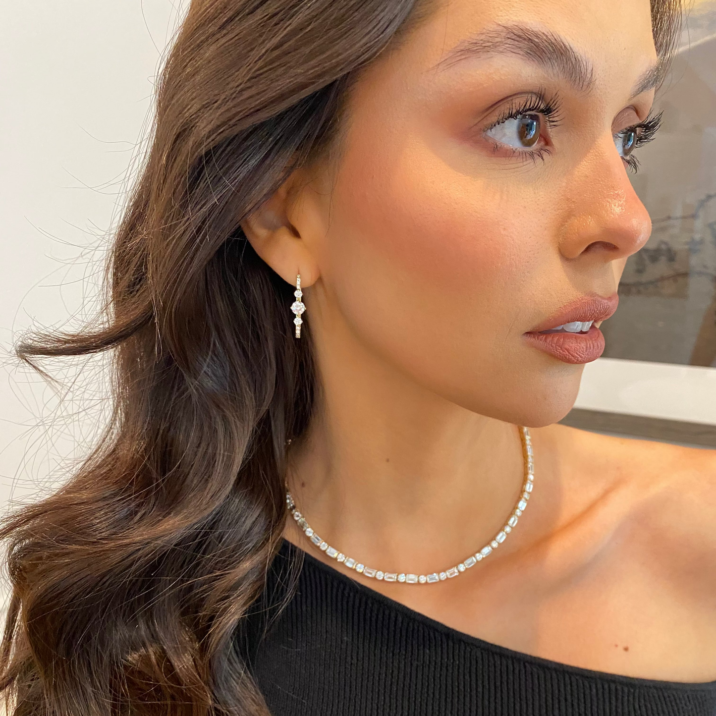 Starlight Diamond Hoop Earrings