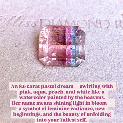 8.6 Carat Elara Bloom Tourmaline Pink Diamond Unicorn Ring