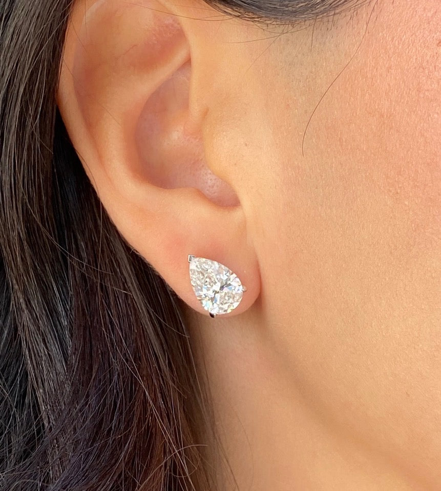 Pear Diamond Stud Earrings