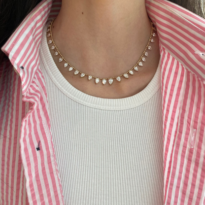 Oval DewDrop Diamond Necklace
