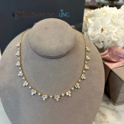Victoria Belle Diamond Cluster Necklace