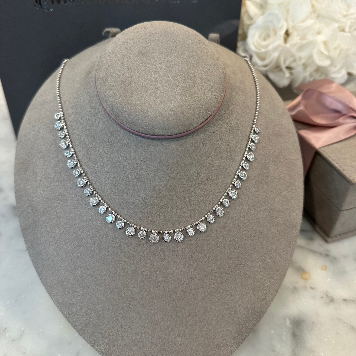 Diamond Bezel Drop Necklace