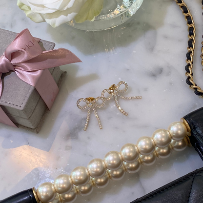 Diamond Bow Earrings