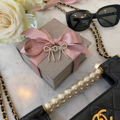 Diamond Bow Earrings