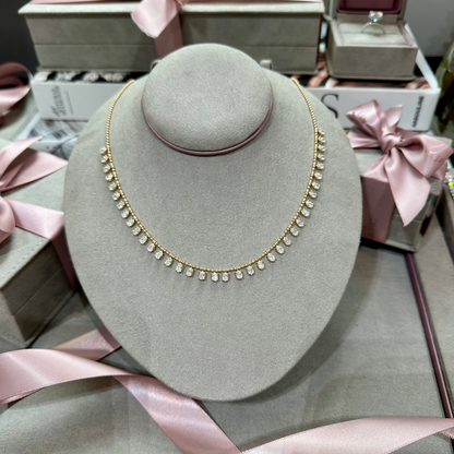 Oval DewDrop Diamond Necklace