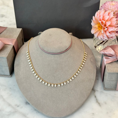 Oval DewDrop Diamond Necklace