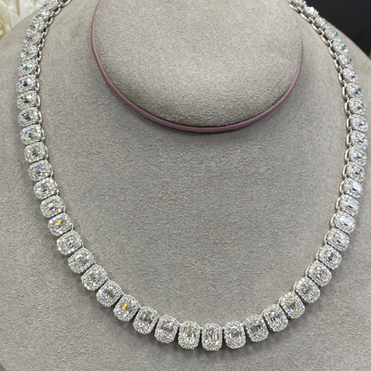 Rare Antique Cushion Diamond Necklace