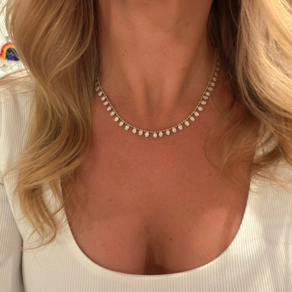 Oval DewDrop Diamond Necklace