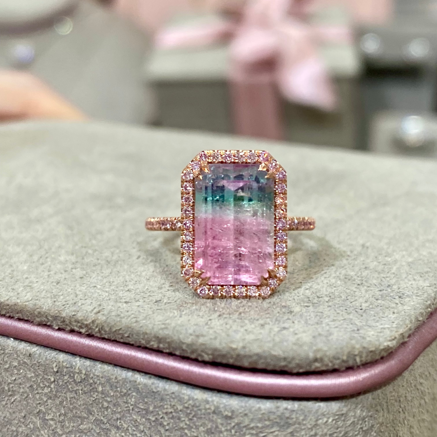 5.3 Carat Heaven on Earth Tourmaline Pink Diamond Unicorn Ring