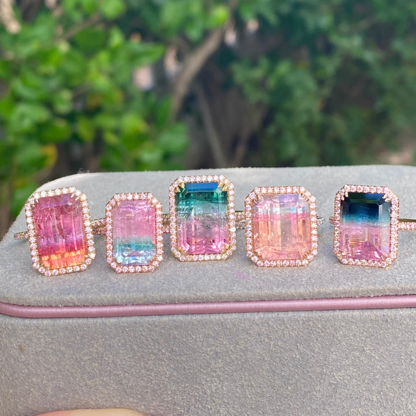8.6 Carat Elara Bloom Tourmaline Pink Diamond Unicorn Ring