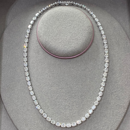 East West Oval Diamond Tennis Necklace