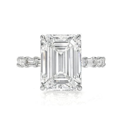 Emerald Cut Baguette Gold Solitaire Diamond Engagement Ring