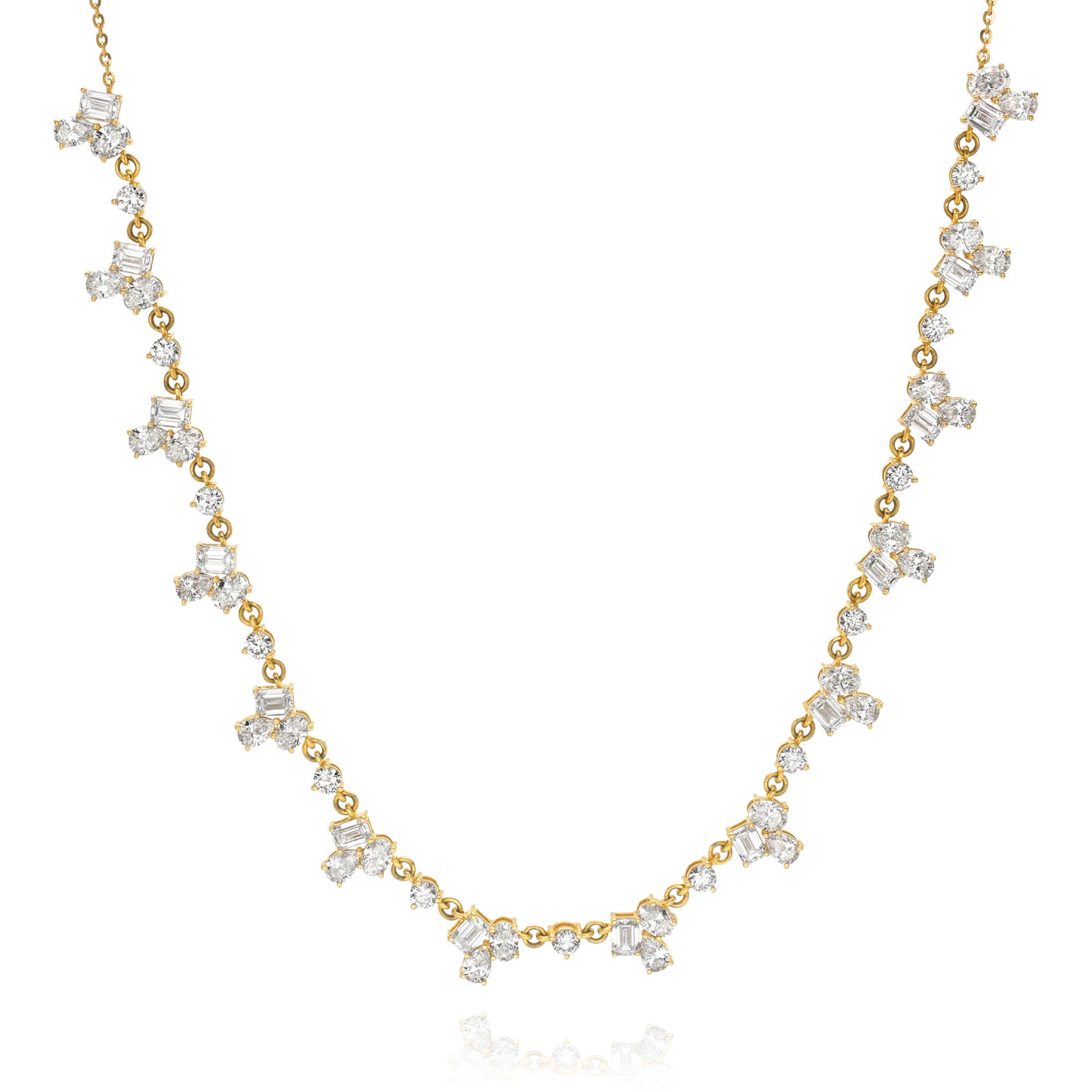 Victoria Belle Diamond Cluster Necklace