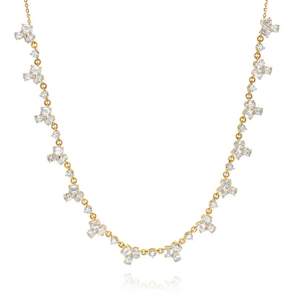 Victoria Belle Diamond Cluster Necklace