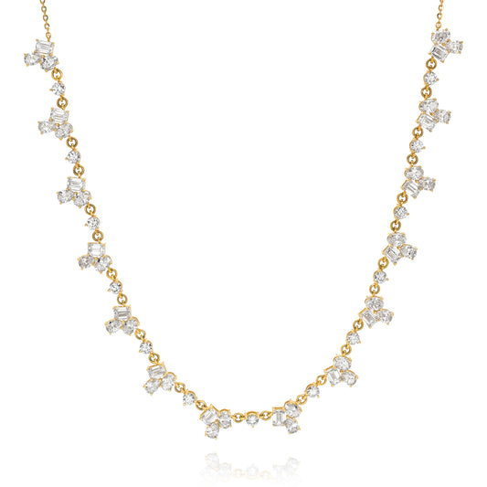 Victoria Belle Diamond Cluster Necklace