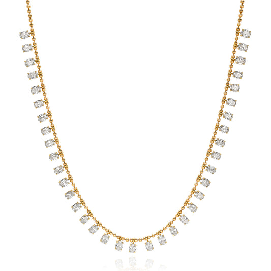 Oval DewDrop Diamond Necklace