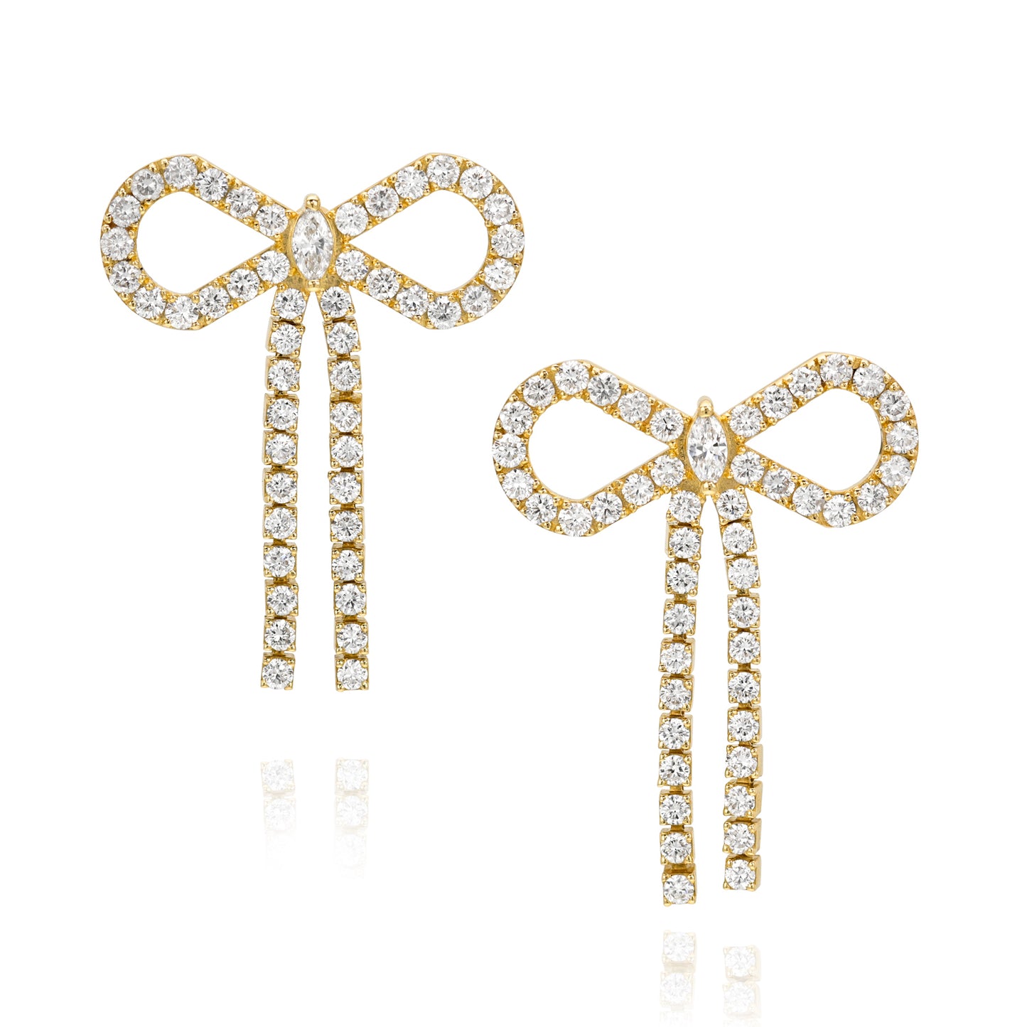 Diamond Bow Earrings