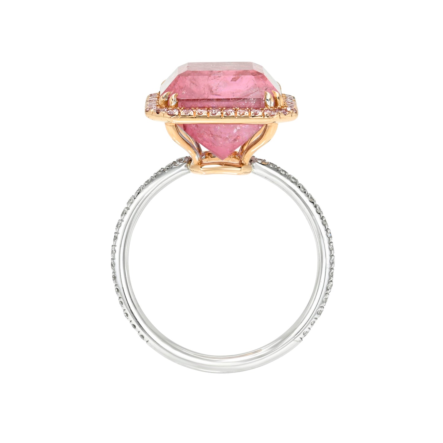 8.6 Carat Elara Bloom Tourmaline Pink Diamond Unicorn Ring