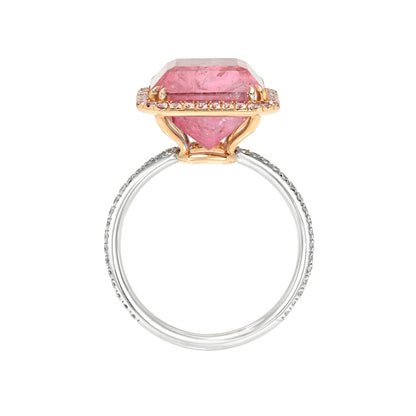 8.6 Carat Elara Bloom Tourmaline Pink Diamond Unicorn Ring