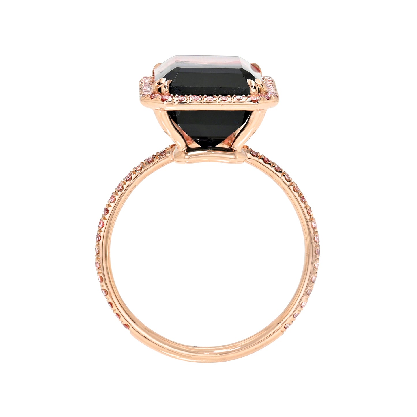 6.8 Carat Selene Rose Tourmaline Pink Diamond Unicorn Ring
