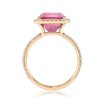 6.8 Carat Rainbow Brite Tourmaline Diamond Unicorn Ring