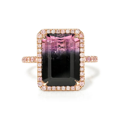 6.43 Carat Modern Muse Tourmaline & Pink Diamonds Unicorn Ring