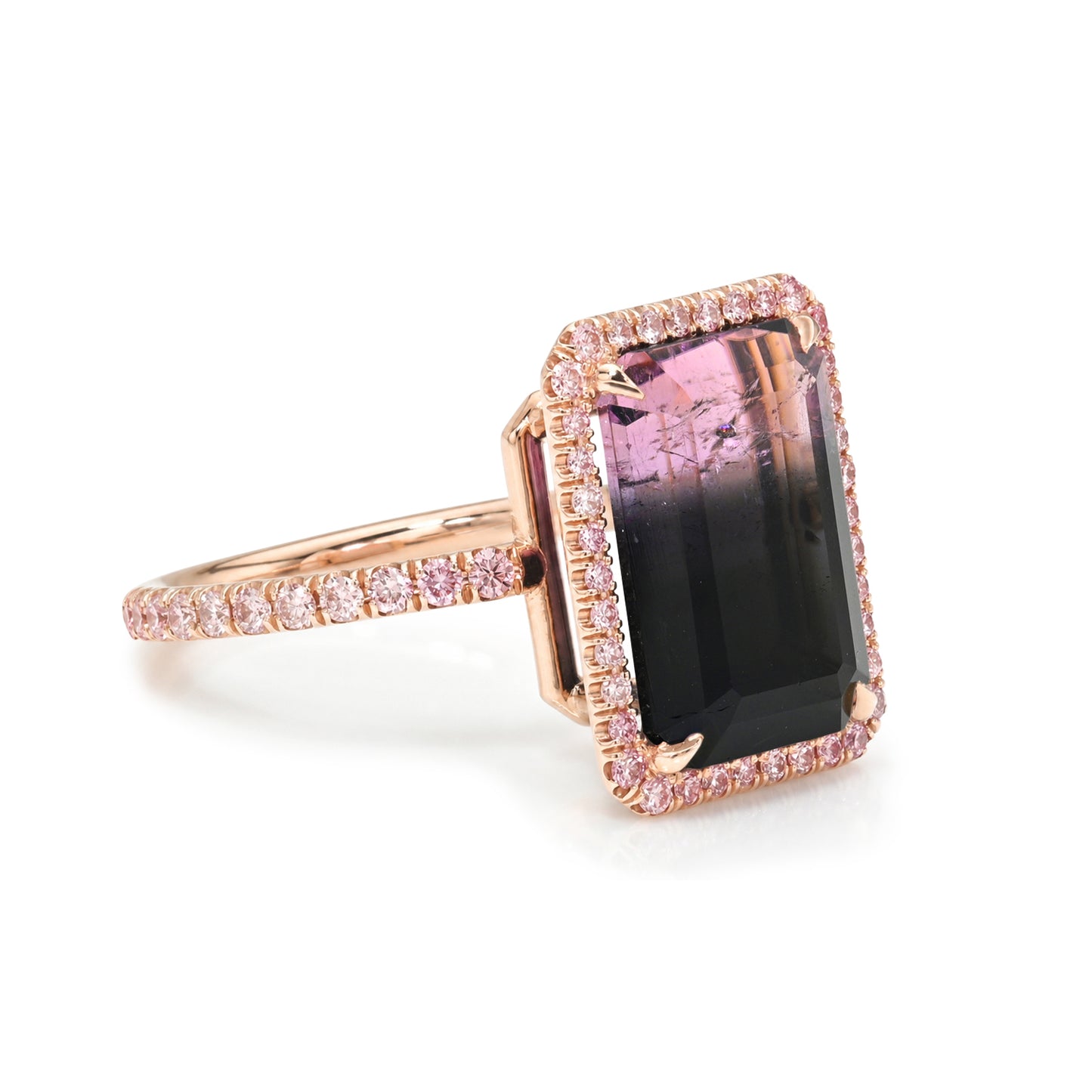 6.43 Carat Modern Muse Tourmaline & Pink Diamonds Unicorn Ring