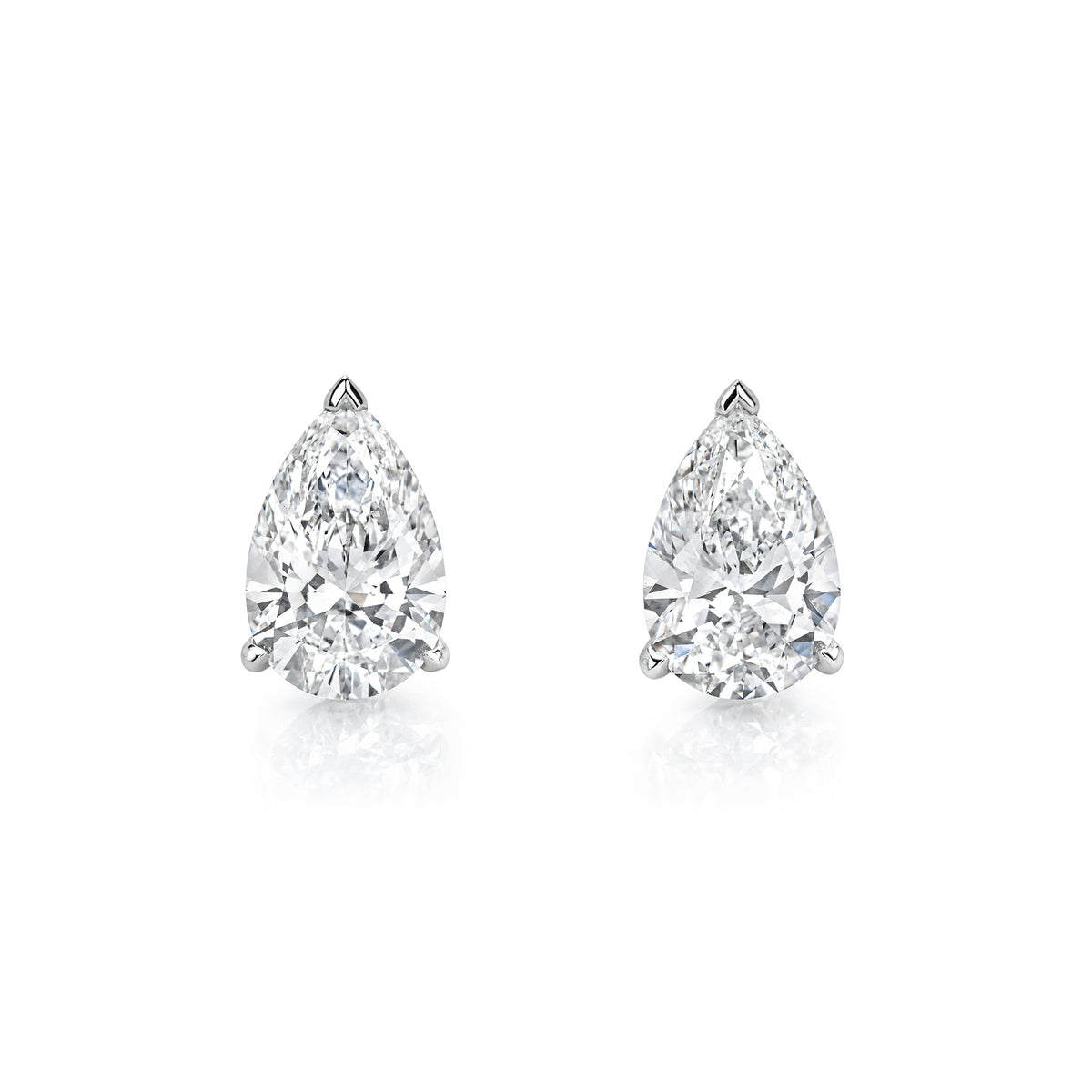 Pear Diamond Stud Earrings