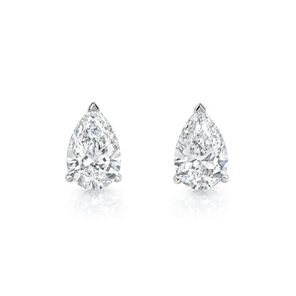 Pear Diamond Stud Earrings