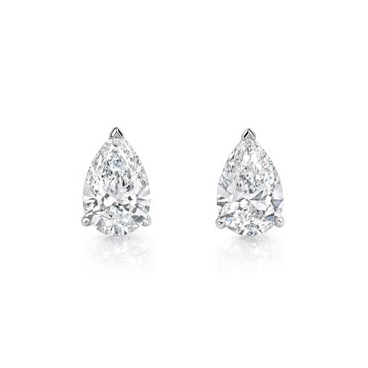 Pear Diamond Stud Earrings