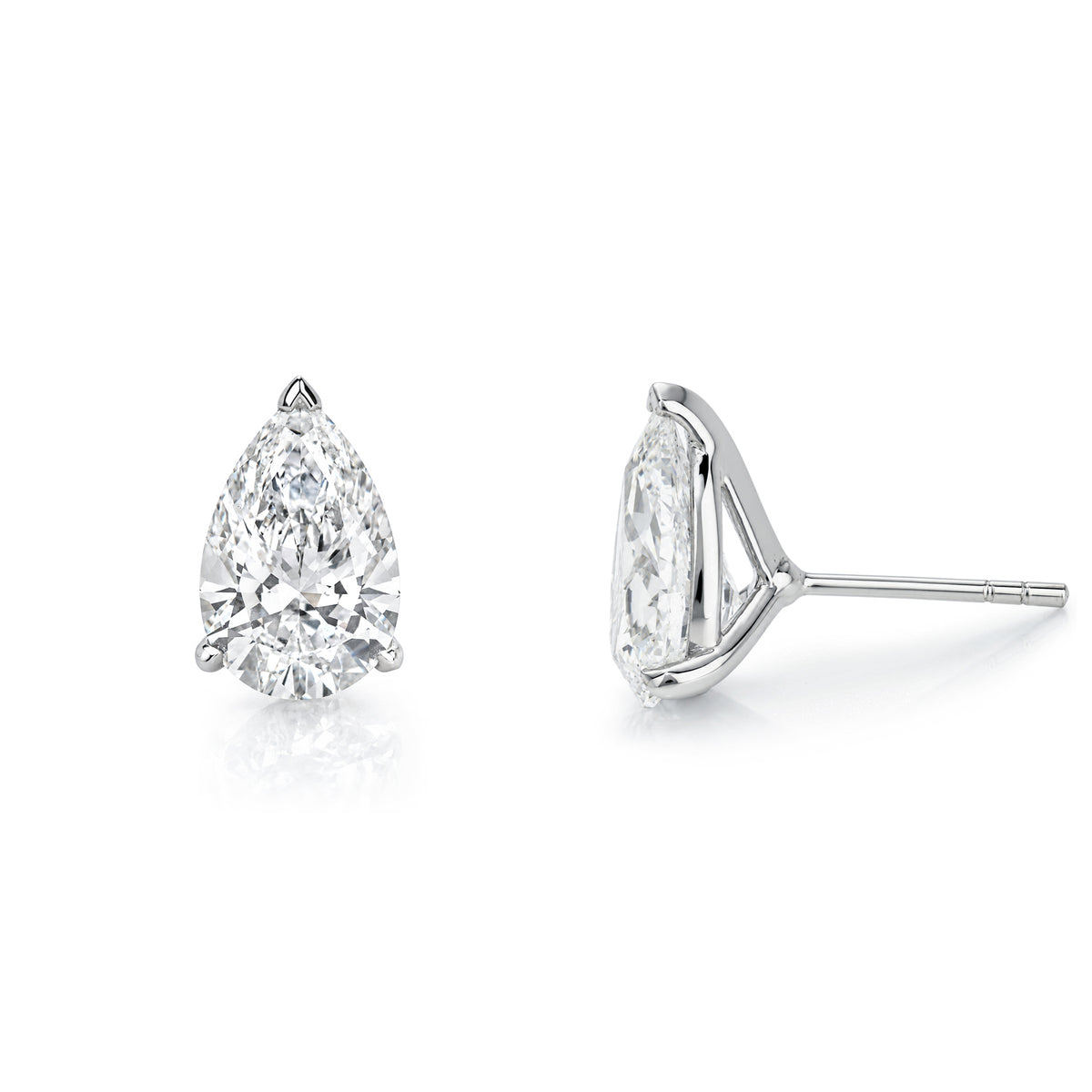 Pear Diamond Stud Earrings